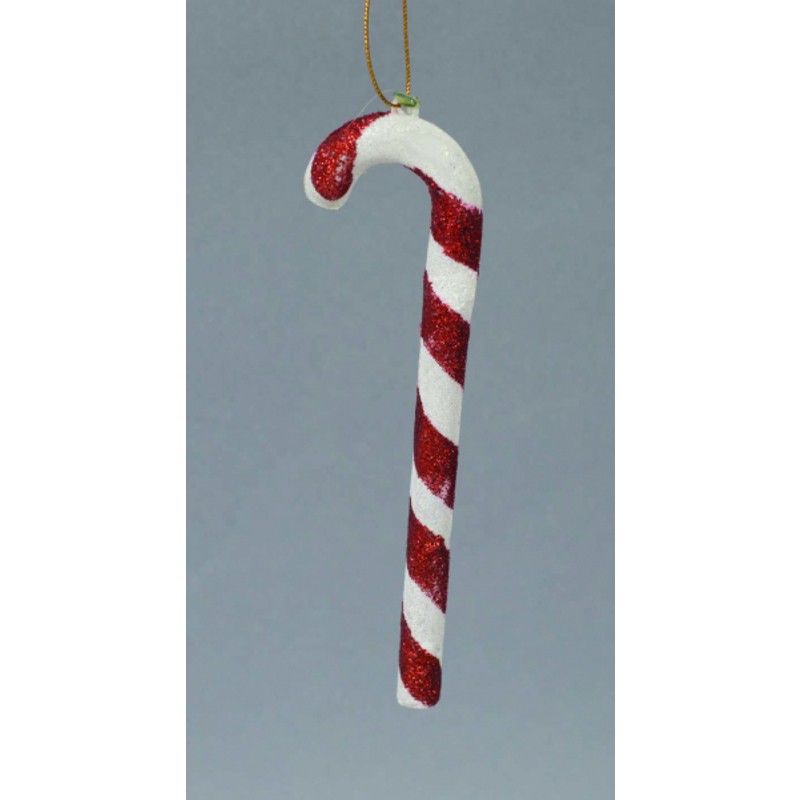 Appendino bastone  natalizio bianco rosso decoro albero