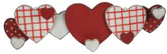 Appendino cuori rossi kb-3348 cm. 45 x 5 x 13,5
