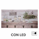 Appendino legno 8 posti con led lanterna cm 60x30x1