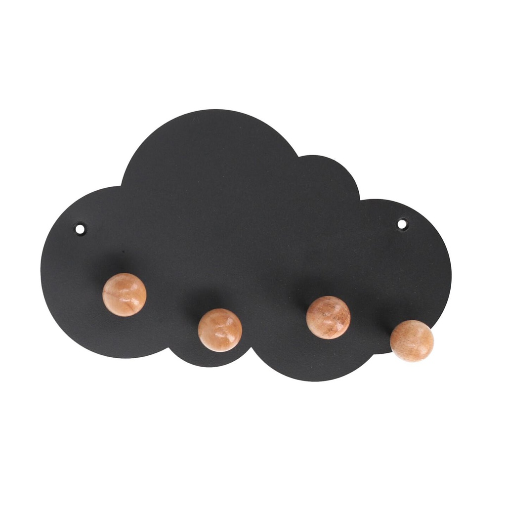 Appendino metallo nero nuvola 3 posti cm 23x4x14