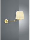 Applique Braccio Flessibile Ottone Paralume Bianco Lyon Trio Lighting