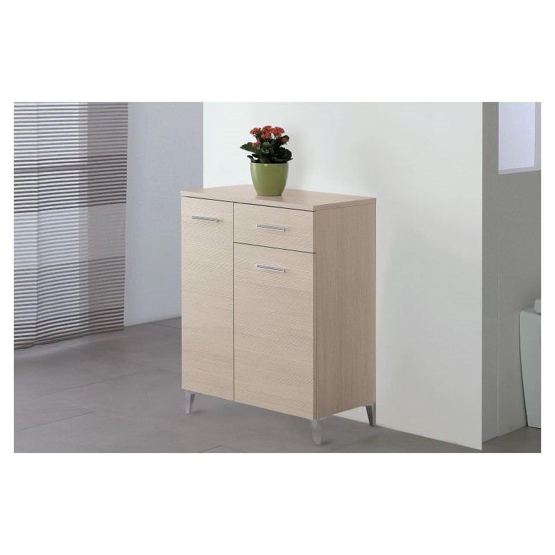 Armadietto da bagno due ante un cassetto Larice 60x34x h78,5 cm