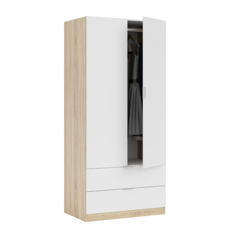 Armadio 2 Ante e 2 cassetti Cm. 80 x 52 x 180