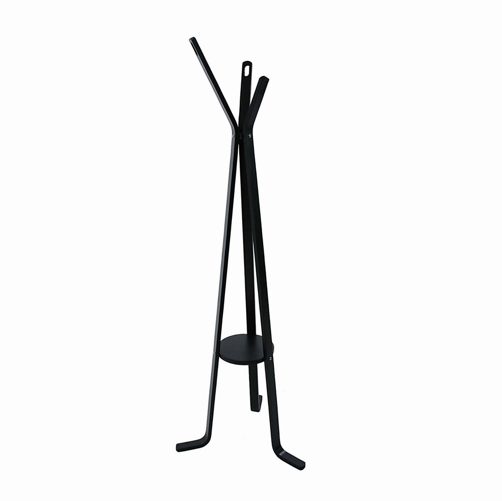 Attaccapanni a stelo legno nero 3 braccia cm 50h170