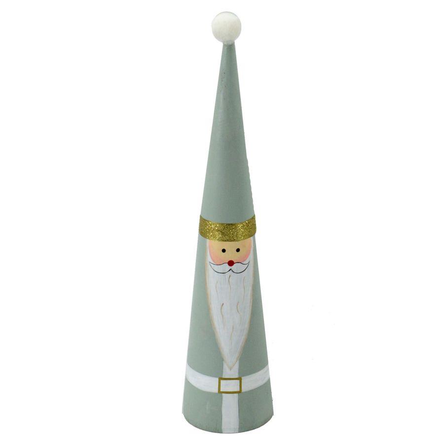 Babbo natale legno verde chiaro cmø6,5h30