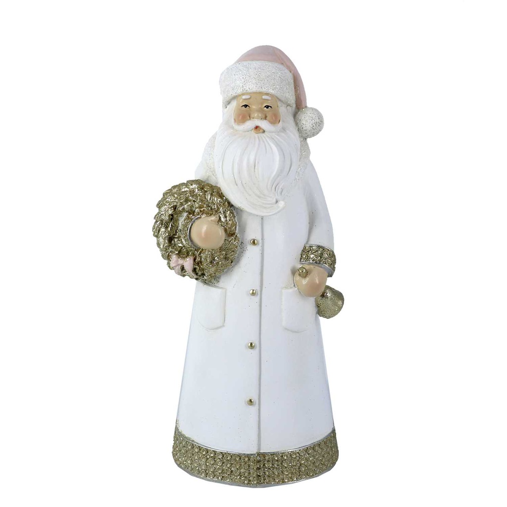 Babbo natale resina bianco cm 11x8