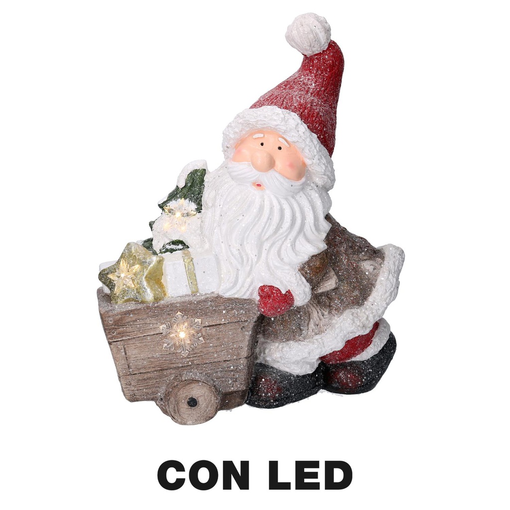 Babbo natale resina led rosso cm39,5x17,5h47,5