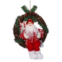 Babbo natale tessuto su ghirlanda rossocmø35
