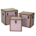 Baule ecopelle 1-3 marroncino quadro cm 50x50h40
