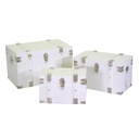 Baule legno 1-3 bianco rettangolare cm 58x34h35