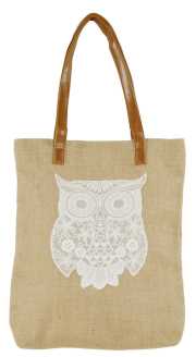 Borsa yuta decoro gufo fy-1531 cm. 28 x9 x 37