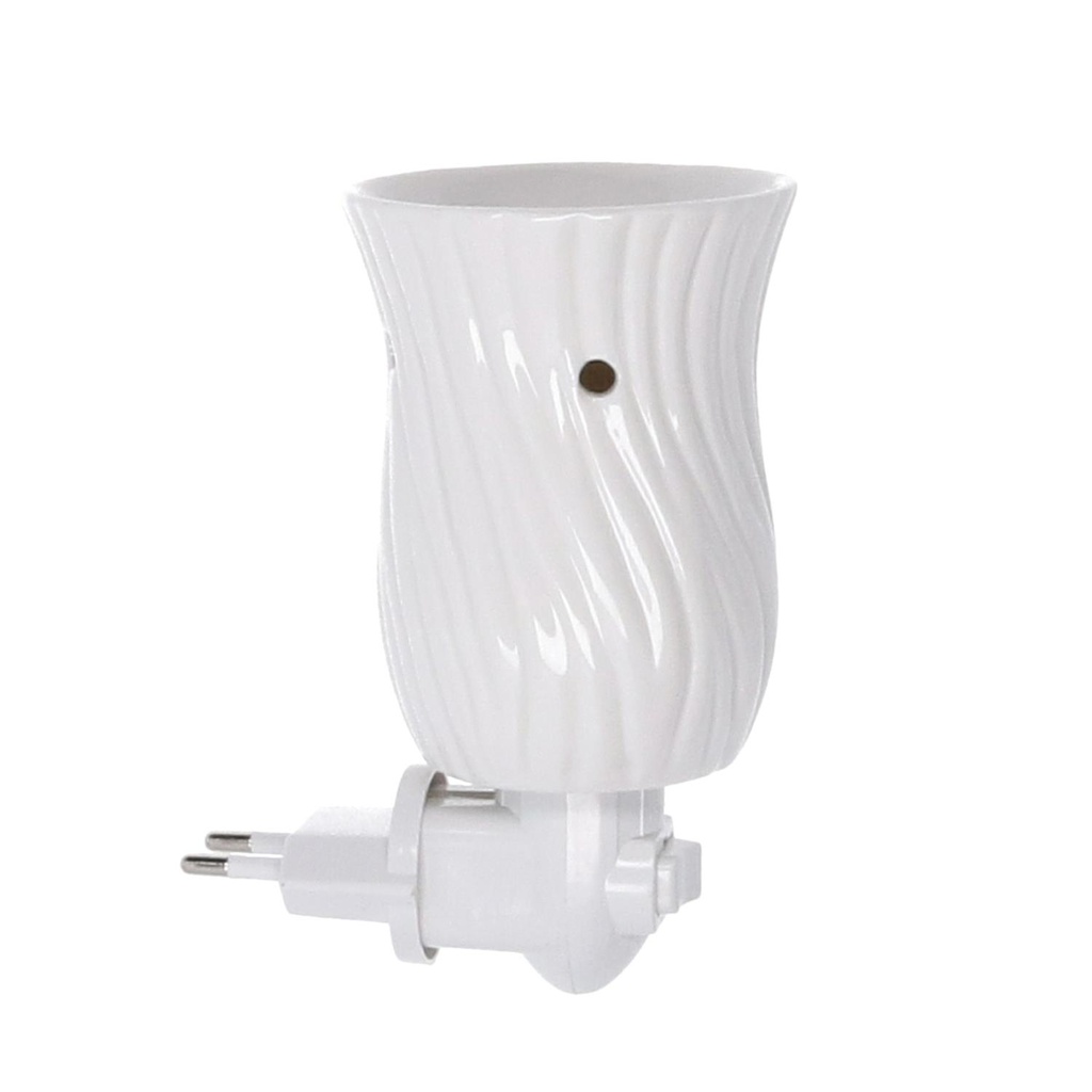 Bruciaessenze plug ceramica bianco cm 9