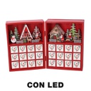 Calendario legno led rosso cm36x6h24