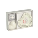 Candela c/piattino cuore marte licheni&amp;muschio cm 26x17h4