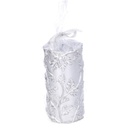 Candela paraffina foglie goffrate argento cm ø7h15