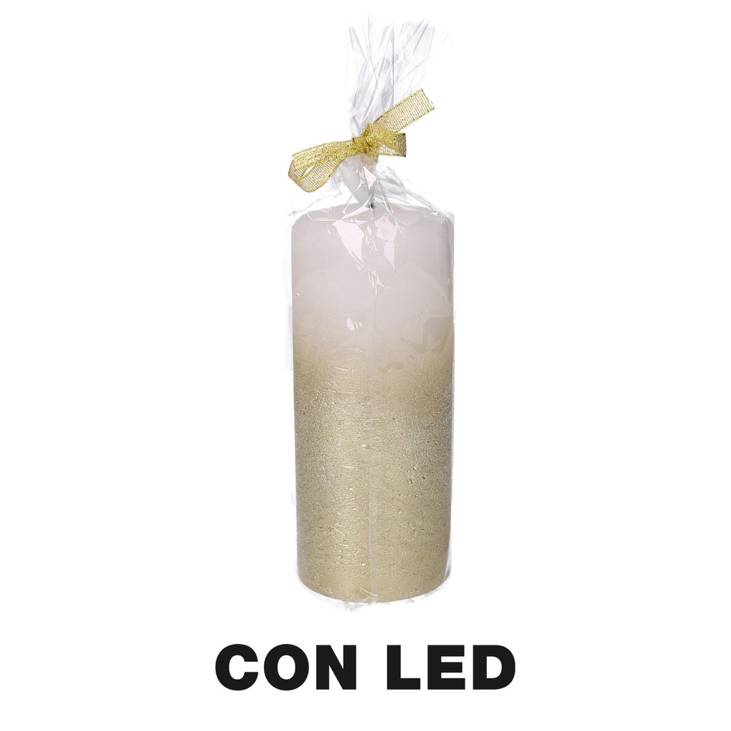 Candela paraffina led oro cm ø8h18
