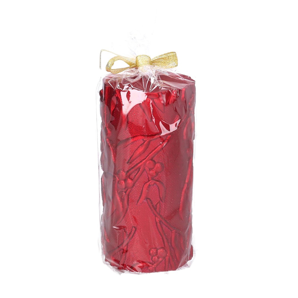 Candela paraffina rosso cm ø7,5h15