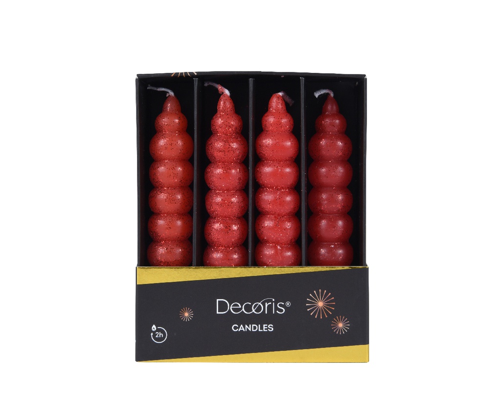 Candele di cera da cena con brillantini 11 x 2.2 cm