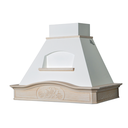 Cappa aspirante DÉSIRÉE in acciaio inox bianco e cornice in legno intarsio cm 120