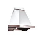 Cappa aspirante FEELING in acciaio inox bianco e cornice in legno cm 90