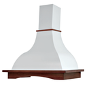 Cappa aspirante PROVENZA in acciaio inox bianca e cornice in legno cm 120