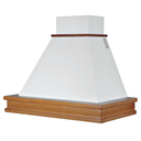 Cappa aspirante SYENE in acciaio inox bianco e cornice in legno cm 90