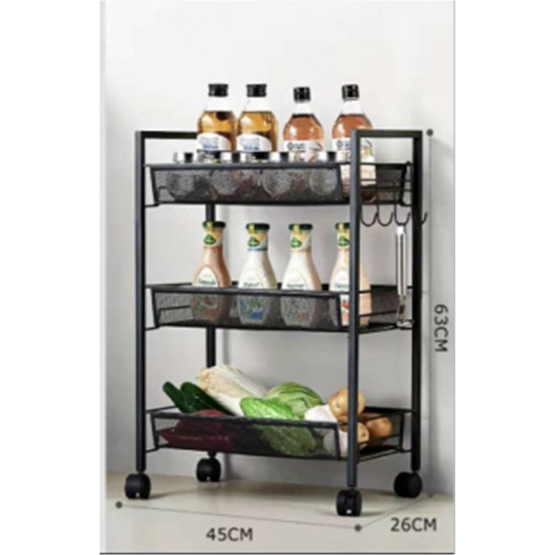 Carrello industrial ruote per cucina cm 45 x 27 x 63 h