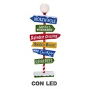 Cartello metallo indicazioni led multicolor cm46x16,5h106,5