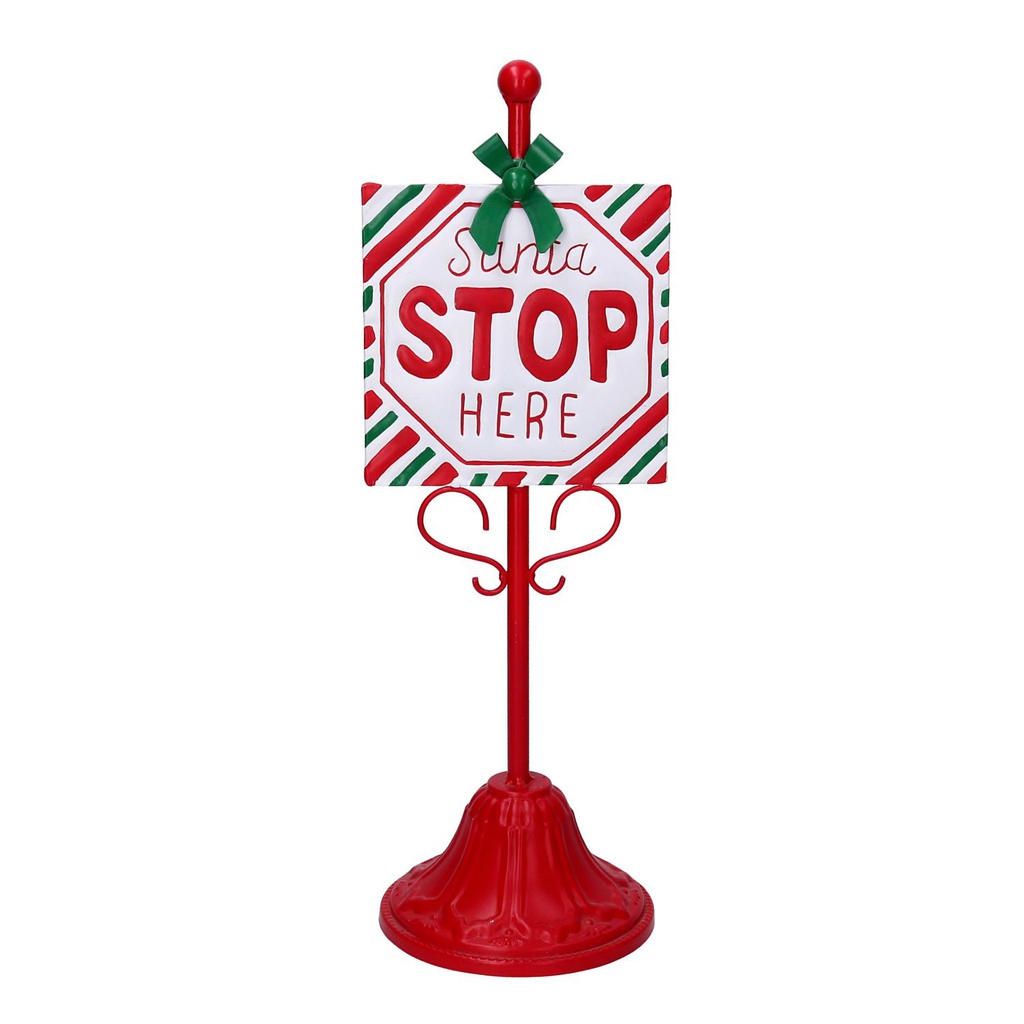 Cartello metallo natale rosso cm14x13,5h42