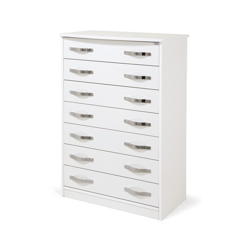 Cassettiera Bianco Frassinato in legno nobilitato con 7 cassetti h111x76x42 cm