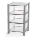 Cassettiera Tower 3 cassetti grigio 38x38x59 cm