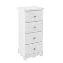 Cassettiera da camera in MDF quattro cassetti Bianca BLANC 31,5x26x h80 cm