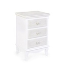 Cassettiera legno bianco 3 cassetti Charlene cm 41 x 33,5 x 68,5