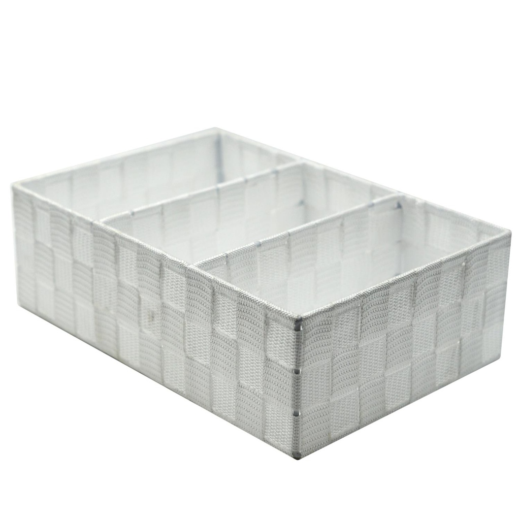Cassetto poliestere bianco 3 scomparti cm 31x21h10