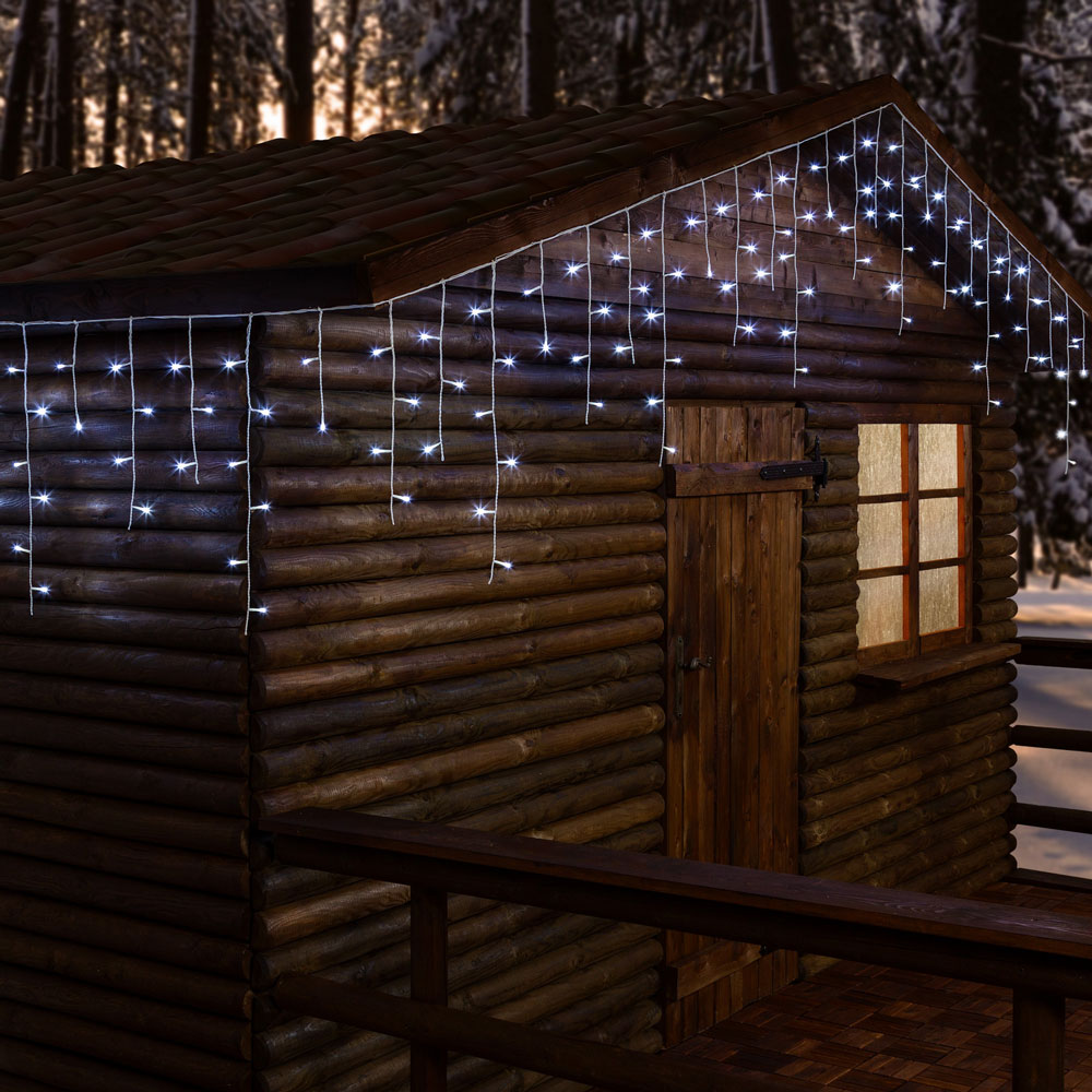 Catena Lineare Discendente A Led 'Ice Light' 182 Led L.Calda - Cm 504 X H.100