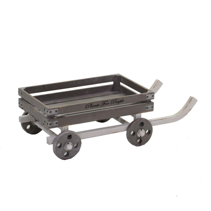 Cesta carretto legno naturale rettangolare cm 48/70x38