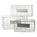 Cesta metallo 1-3 bianco rettangolare cm 40x28h20