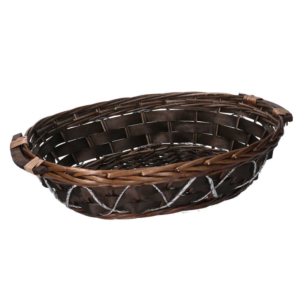 Cesta vimini noce ovale cm33/37x27h8