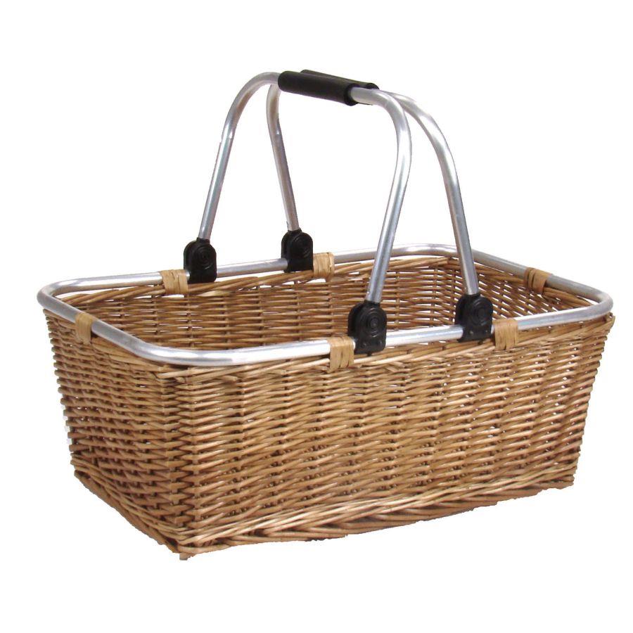Cesta vimini spesa gr cm 50x32h20 c/manici mobili - senza fodera