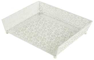 Cesto ferro porta risma bianco h-4656 cm. 34,5 x 27  h 7,5