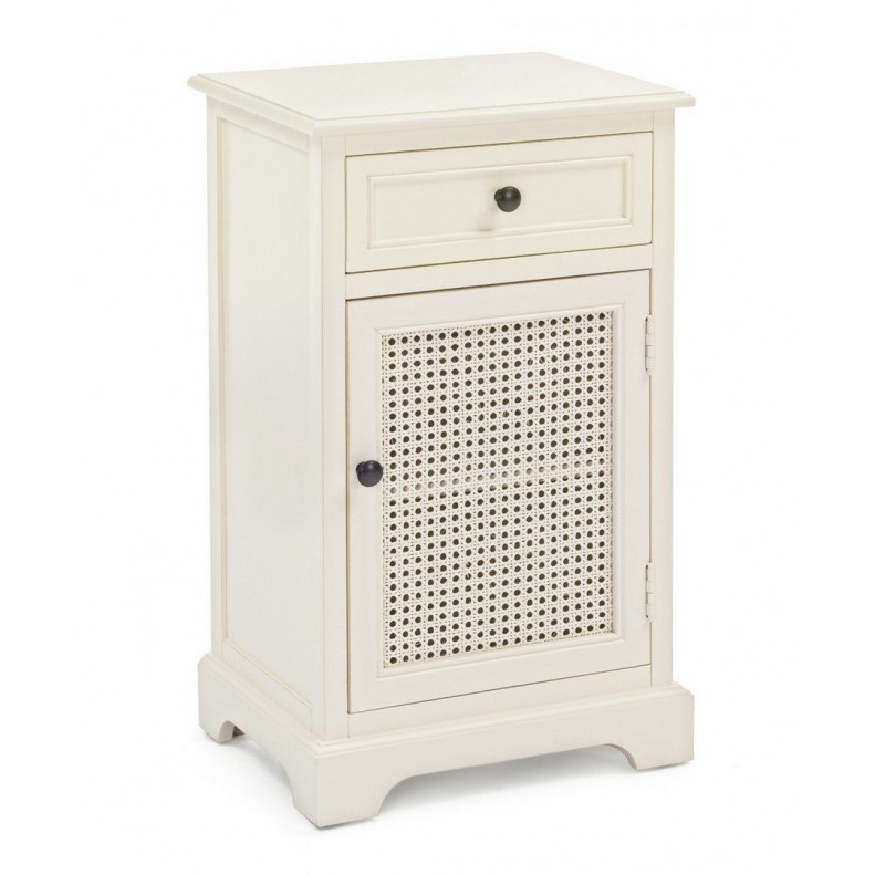 Comodino classico Amabel 1 anta e 1 cassetto 42x32x72h cm