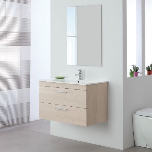 Composizione Bagno colore Larice due cassetti 81x47,5x h51 cm