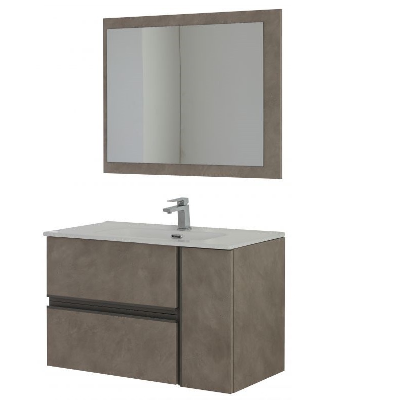 Composizione bagno color Cenere 2 cassetti 1 anta 90x46x h57 cm