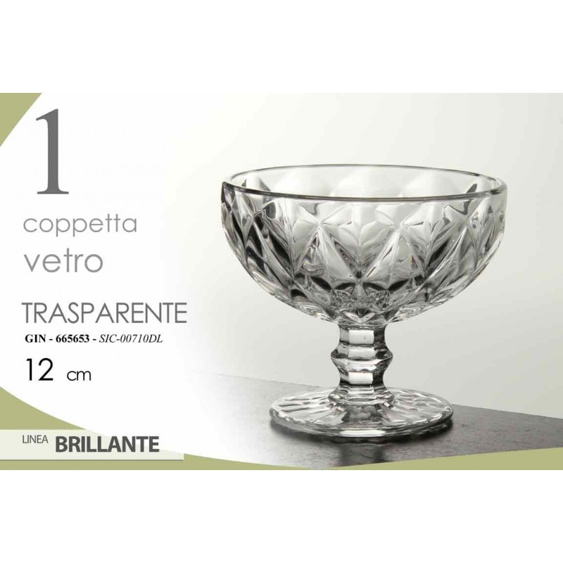 18x Coppa in vetro gelato macedonia ristoranti cm 12