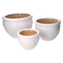 Coprivaso ceramica 1-3 decori bianco cmø30h21