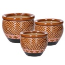 Coprivaso ceramica 1-3 greca scuro cmø30h21