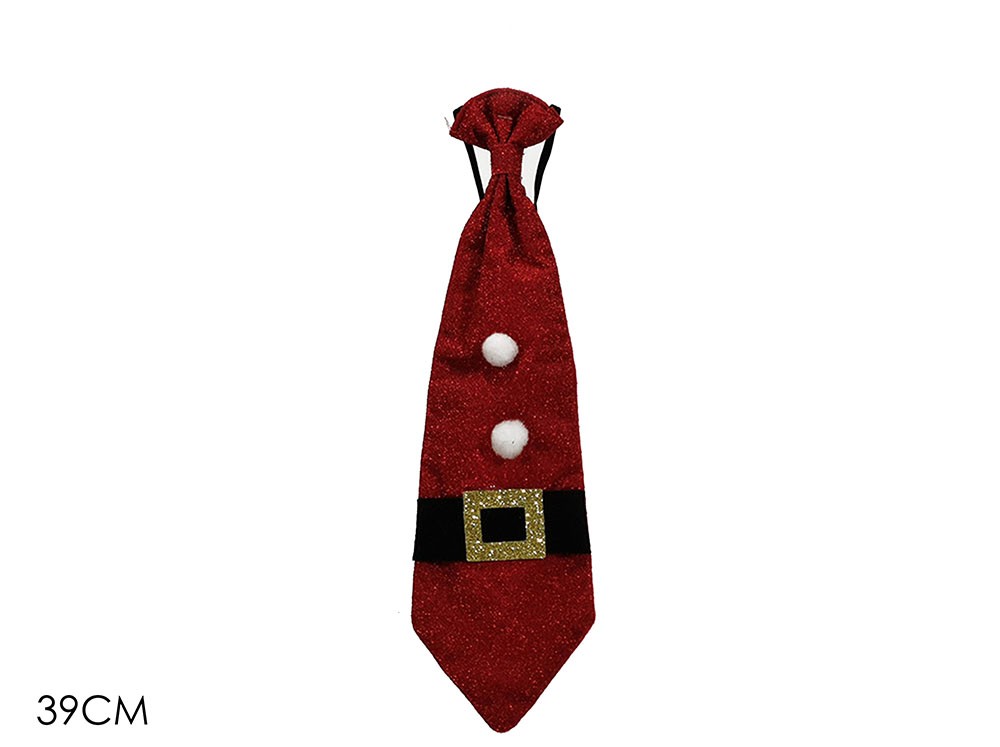 Cravatta rossa natalizia Babbo Natale cm 39