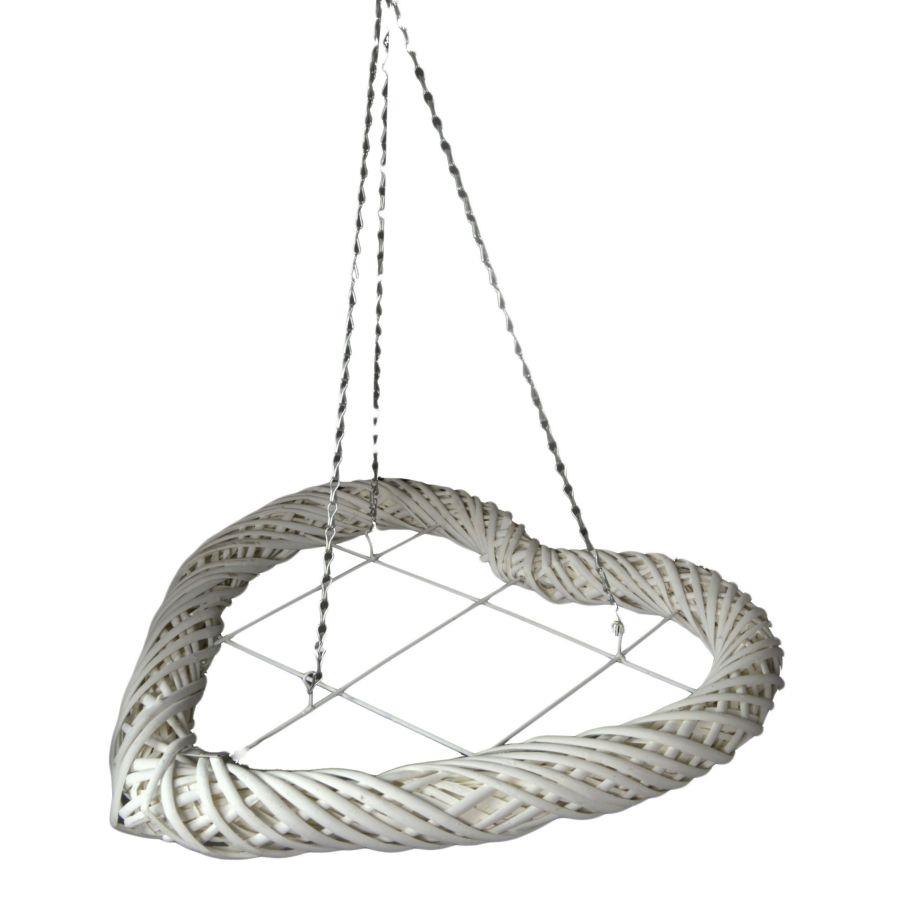 Cuore vimini bianco cm75