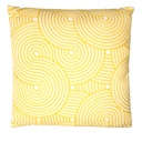 Cuscino tessuto cerchi giallo quadro cm 45x45h10