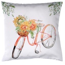 Cuscino tessuto con bicicletta bianco cm 43x43